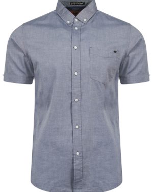 Shirts Woodbury Short Sleeve Cotton Twill Shirt in Midnight Blue / S - Tokyo Laundry