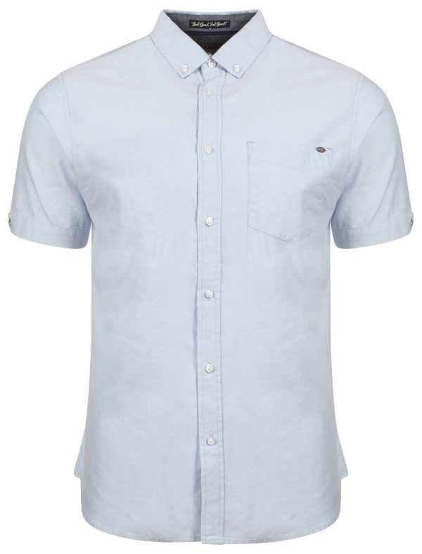 Shirts Woodbury Short Sleeve Cotton Twill Shirt in Placid Blue / S - Tokyo Laundry