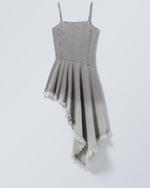 Short Asymmetric Denim Dress