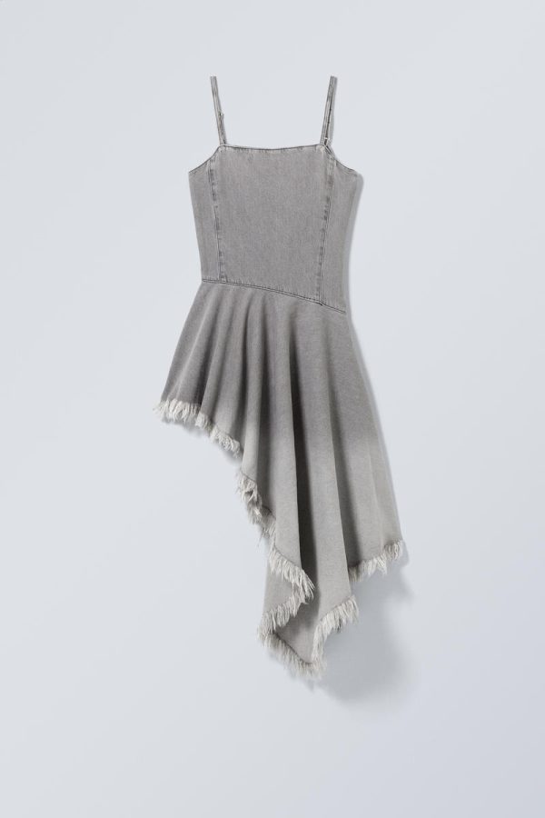 Short Asymmetric Denim Dress