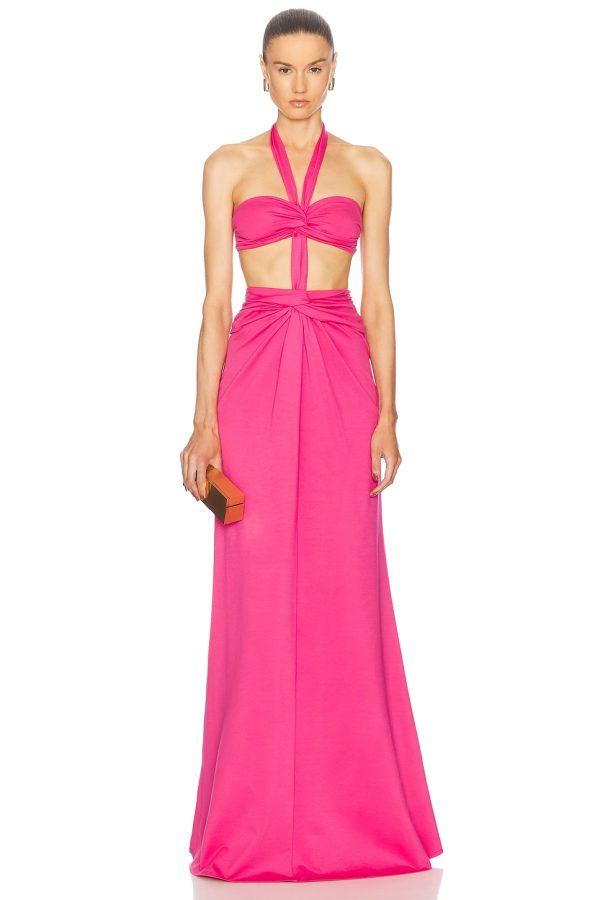 Sid Neigum Bandeau Knot Dress in Light Pink - Pink. Size L (also in M, S, XS).