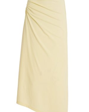Significant Other - Exclusive Shelby Ruched Jersey Asymmetric Maxi Skirt - Yellow - US 8 - Moda Operandi