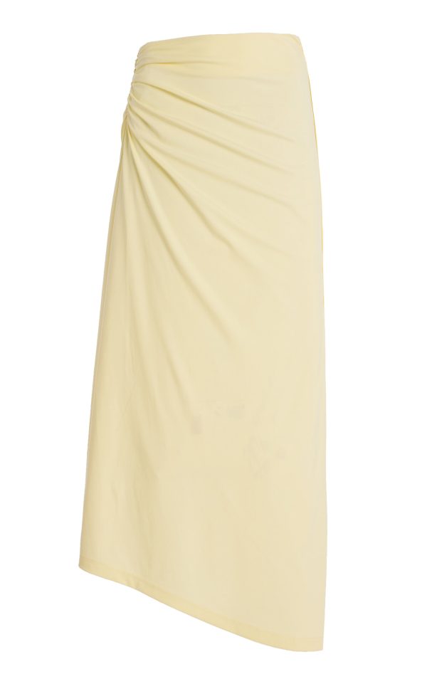 Significant Other - Exclusive Shelby Ruched Jersey Asymmetric Maxi Skirt - Yellow - US 8 - Moda Operandi