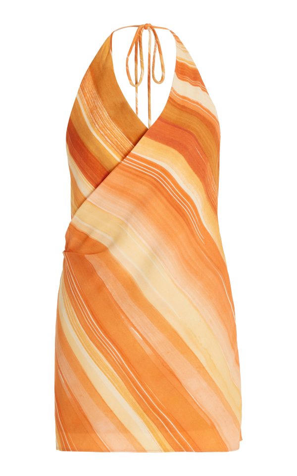 Significant Other - Patrice Striped Halter Dress - Orange - US 10 - Moda Operandi
