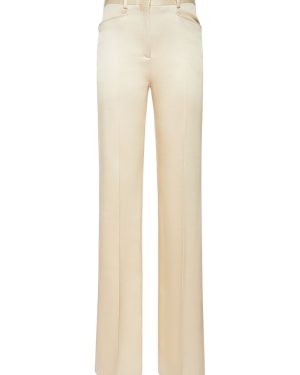 Silk & Wool Twill Bootcut Pants