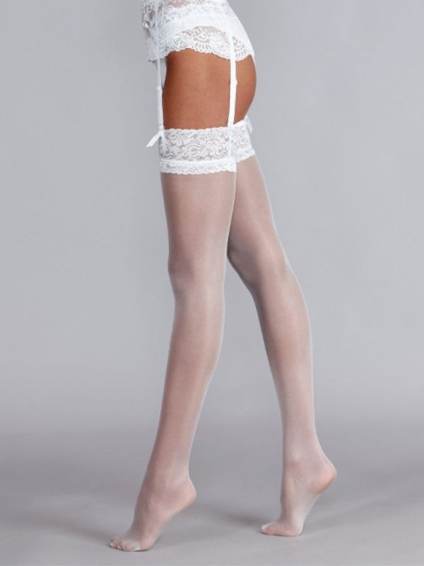 Silky Super Shine Lace Top Stockings
