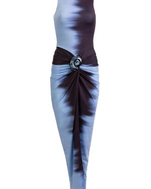 Silvia Tcherassi - Leni Gathered Slip Dress - Blue - XL - Only At Moda Operandi