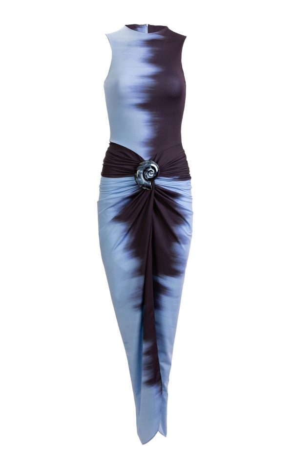 Silvia Tcherassi - Leni Gathered Slip Dress - Blue - XL - Only At Moda Operandi