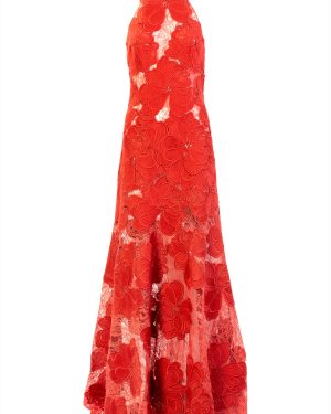 Silvia Tcherassi - Mab Sheer Halter Dress - Red - XL - Only At Moda Operandi