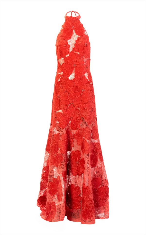 Silvia Tcherassi - Mab Sheer Halter Dress - Red - XL - Only At Moda Operandi