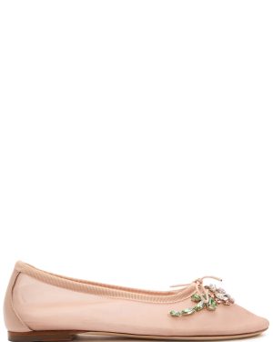 Simone Rocha Crystal-embellished Mesh Ballet Flats - Pink - 36 (IT36 / UK3)