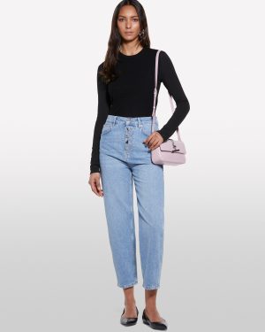 Sisley - High-waisted Jeans, Woman, Light Blue, Size: 34