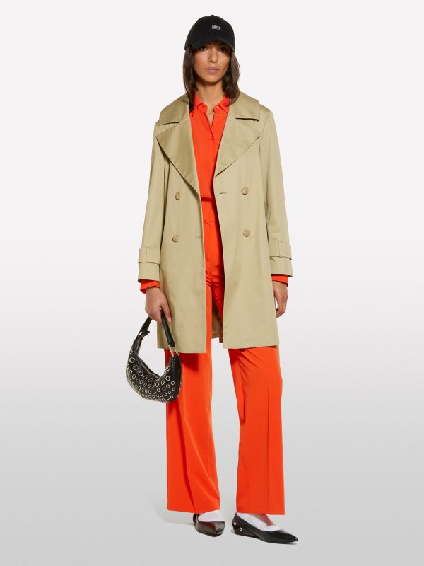 Sisley - Military Green Trench Coat, Woman, Military Green, Size: 48
