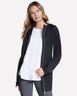 Skechers Women's GO WALK Anorak Jacket in Black, Size XS | Nylon