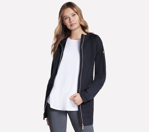 Skechers Women's GO WALK Anorak Jacket in Black, Size XS | Nylon