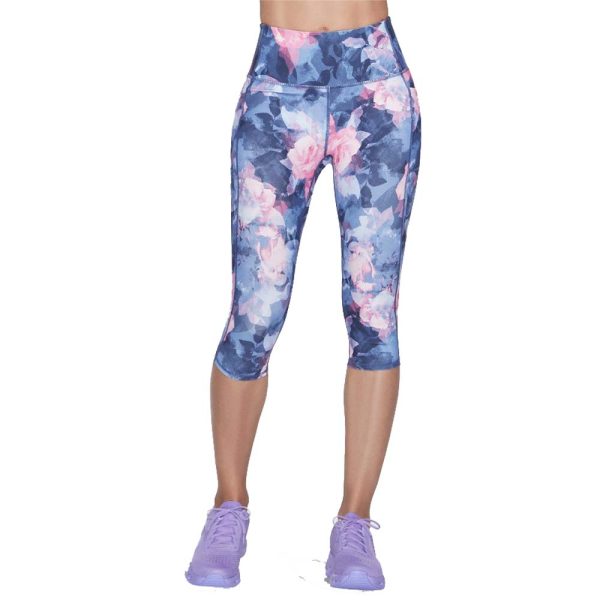 Skechers Womens GO WALK HW Summer Rose Capri Leggings S - UK Size 8-10, Waist 27.5 - 28.5'