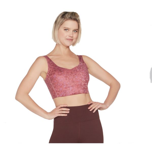 Skechers Womens Gosculpt Leopard Longline Sports Bra Extra Large