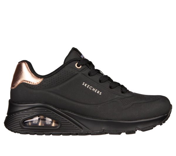 Skechers Women's Uno - Golden Air Wedge in Black, Size 4 | Synthetic/Textile