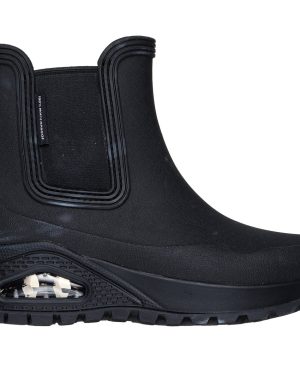 Skechers Women's Uno Rugged - Dancing N The Rain Boots in Black, Size 5 | Synthetic/Textile