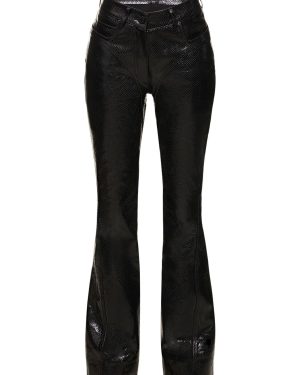 Snake Leather Flared Pants