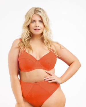 Soft Mesh High Apex Bra - 38E / Orange