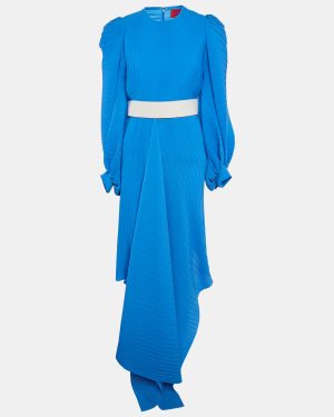 Solace London Blue Belted Asymmetric Tilde Maxi Dress M