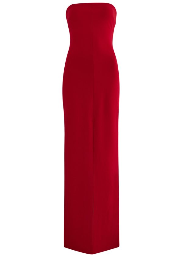 Solace London Bysha Strapless Crepe Maxi Dress - Dark Red - 2 (UK6 /xs)