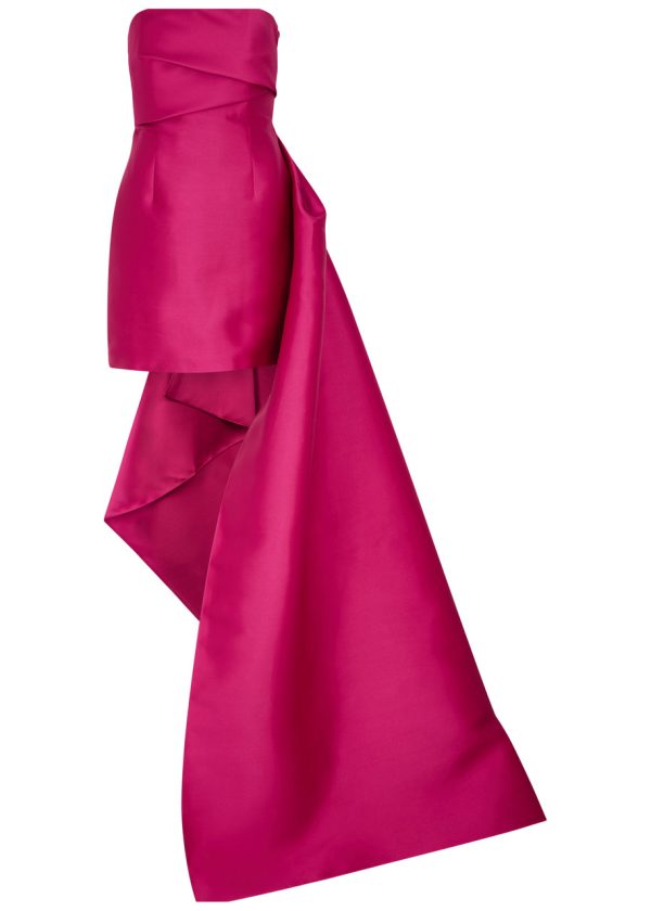 Solace London Meyer Strapless Satin Mini Dress - Pink - 8