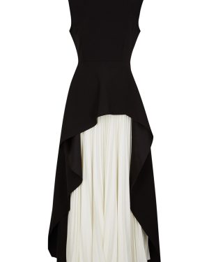 Solace London Severny Black Peplum Midi Dress - 10