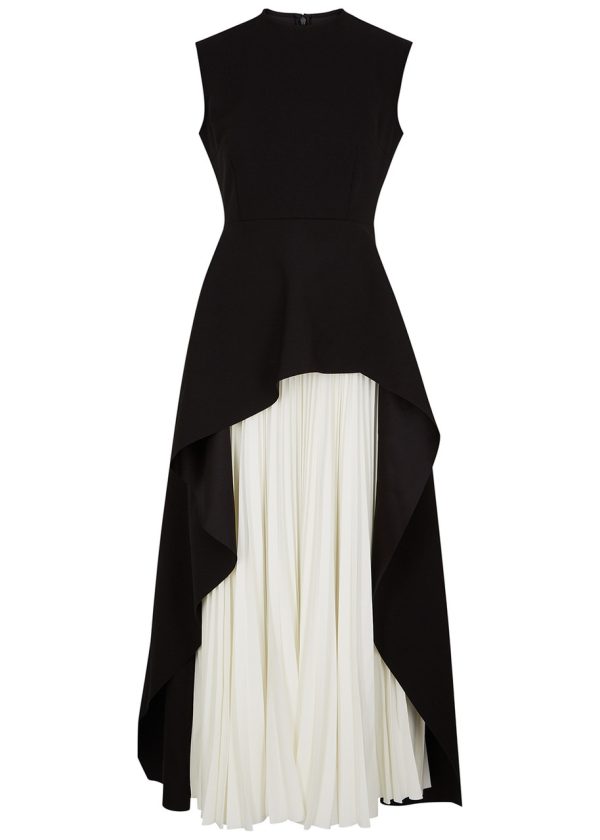 Solace London Severny Black Peplum Midi Dress - 10