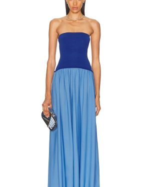 Solid & Striped The Strapless Soglio Dress in Maritime Navy & Marina Blue - Blue. Size XS (also in ).