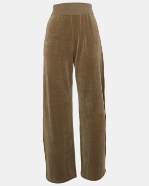 Sonia Rykiel Grey Velvet Wide-Leg Trousers S
