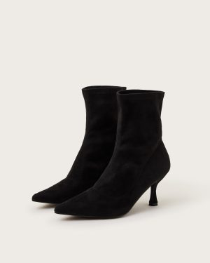 Sophia Heeled Sock Boots Black