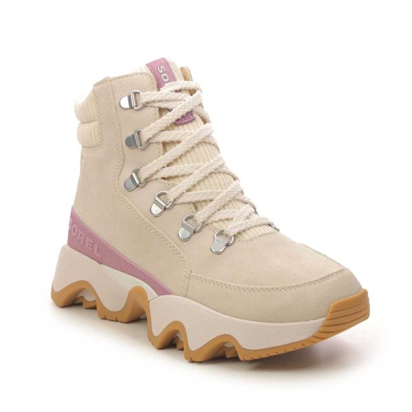 Sorel Kinetic Hike Tex White Pink Womens Winter Boots 2114271-292 in a Plain Suede Leather in Size 6