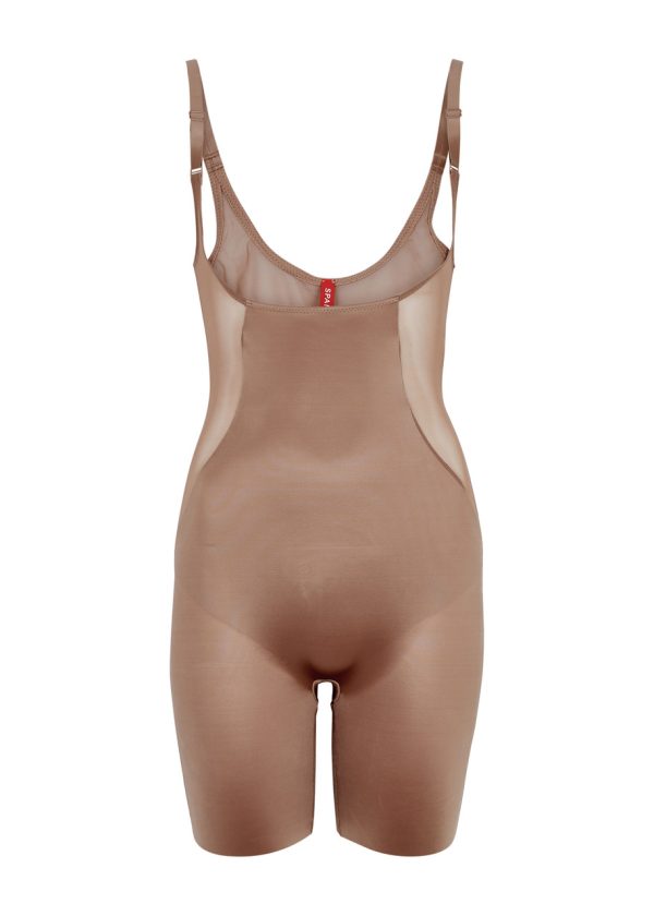 Spanx Open-bust Mid-thigh Bodysuit - Beige - XL (UK16 /xl)