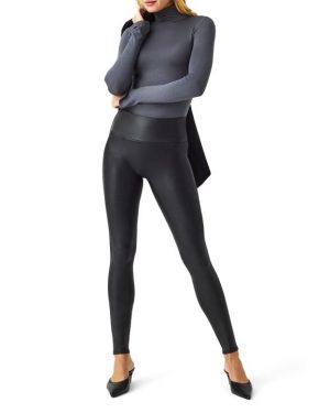 Spanx SPANXshape Faux Leather Leggings - Black