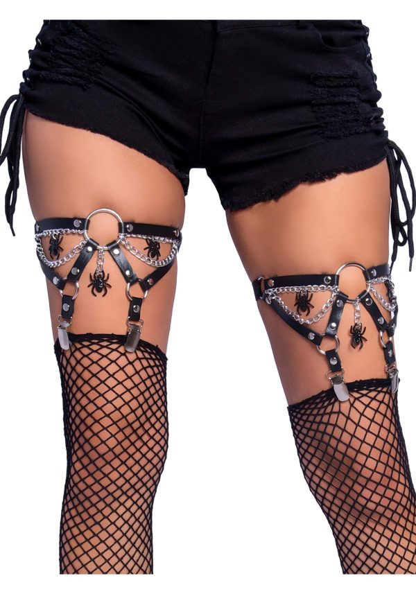 Spider Studded Thigh High Garter | Women's Thigh Highs