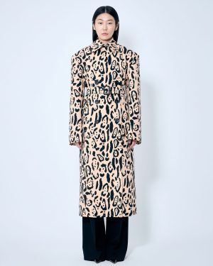 Sportmax Animal-print Trench Coat - Woman Coats Beige It - 38