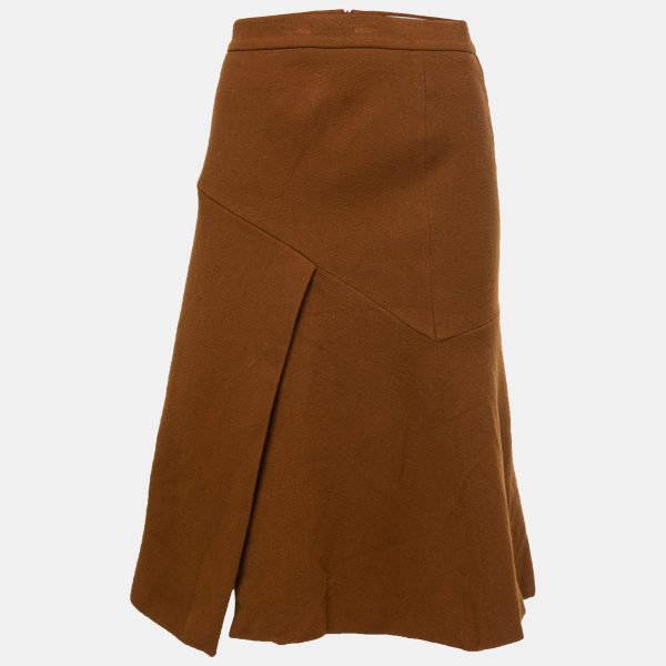 Sportmax Brown Wool A-Line Skirt M