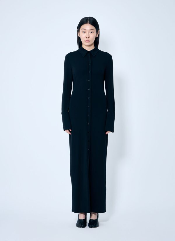 Sportmax Crepe Jersey Shirt Dress - Woman Dresses Black Xs