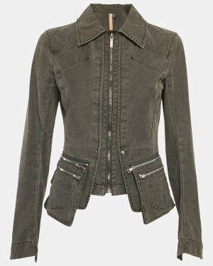 Sportmax Dark Grey Denim Zip-Up Jacket M