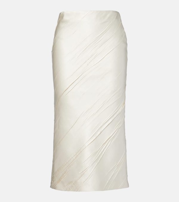 Sportmax Ruta pleated satin pencil skirt