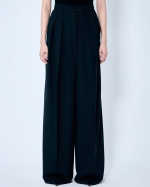 Sportmax Wide-leg Wool Pants - Woman Pants Black It - 38