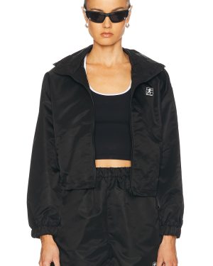 Sporty & Rich Running Woman Windbreaker Jacket in Black - Black. Size L (also in M, S).