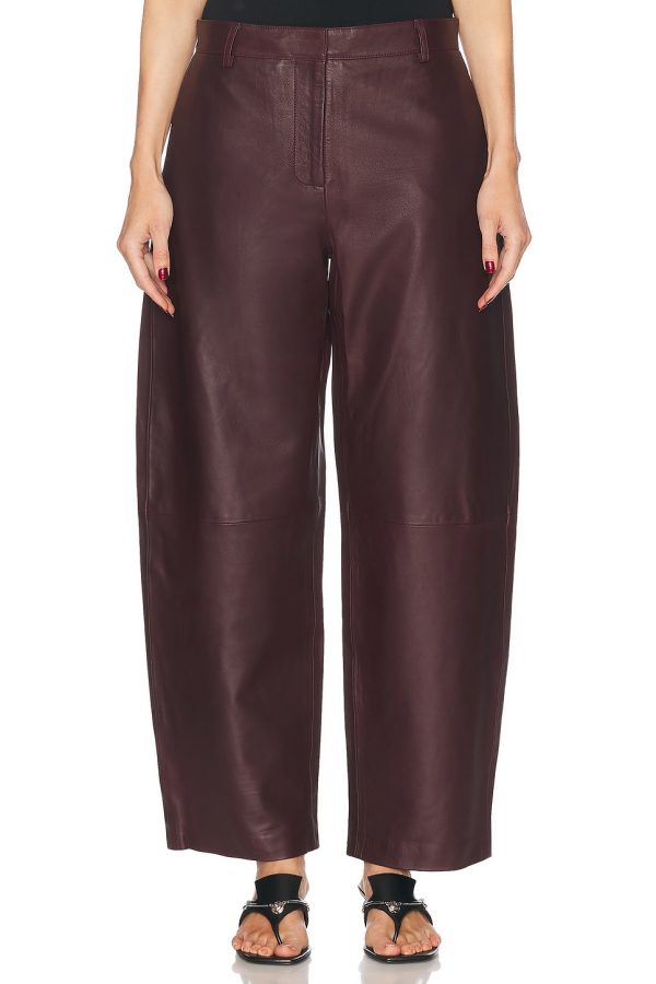 St. Agni Leather Balloon Pant in Bordeaux - Burgundy,Wine. Size L (also in M).