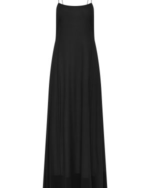 St. Agni - Sheer Silk-Blend Maxi Slip Dress - Black - XS - Only At Moda Operandi