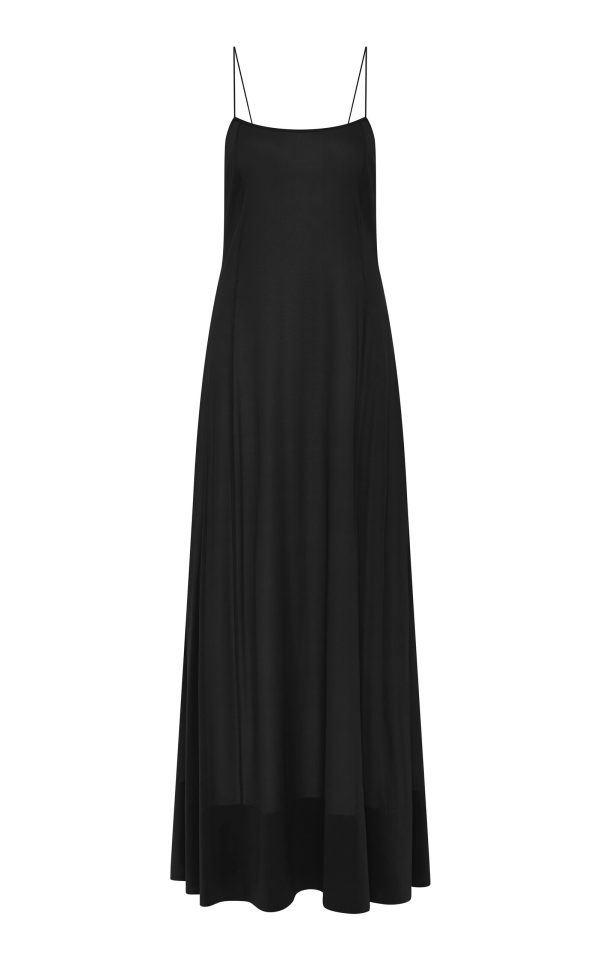 St. Agni - Sheer Silk-Blend Maxi Slip Dress - Black - XS - Only At Moda Operandi