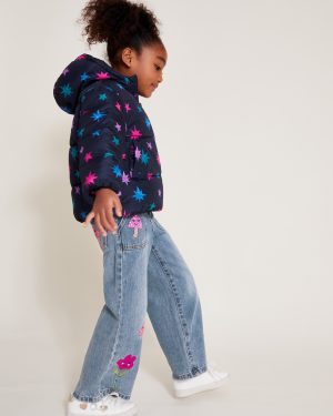 Star Print Puffer Jacket Multi