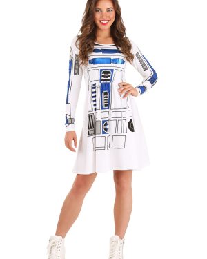 Star Wars I Am R2D2 Skater Dress Women's Fancy Dress Costume | Star Wars Fancy Dress Costumes
