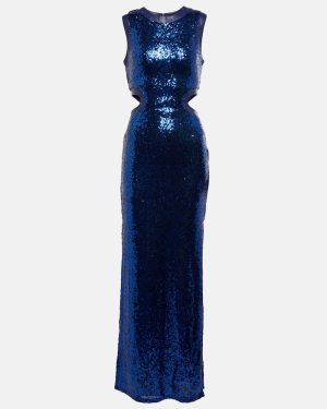 Staud Sequined cutout maxi dress